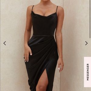 Black house of CB corset satin black dress